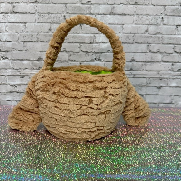 Animal Adventures Tan Bunny Rabbit EASTER BASKET Cuddly Plush Green Fabric Lined - Picture 2 of 10